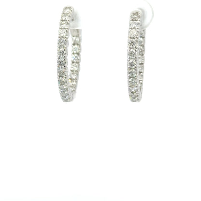 Diamond Hoop Earrings 14K