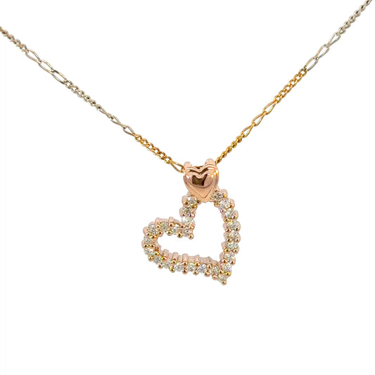 14K Rose Gold Heart shape Pendant