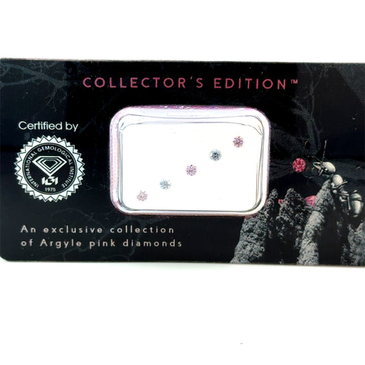 Natural Fancy Intense Purplish Pink and Bluish Grey Diamonds 5 = 0.20 ct