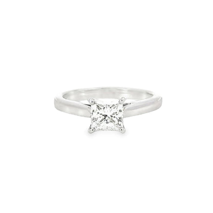 White Princess Diamond Solitaire Engagement  Ring  0.90 Carat