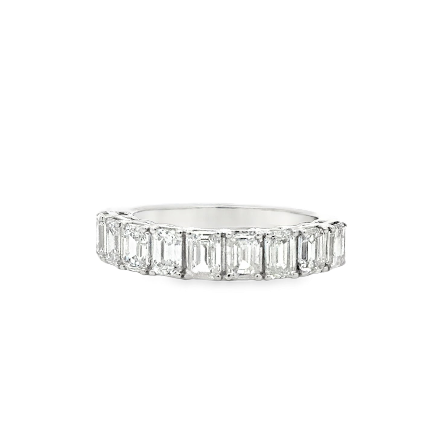emerald cut diamond band 18k white gold 2.20ct