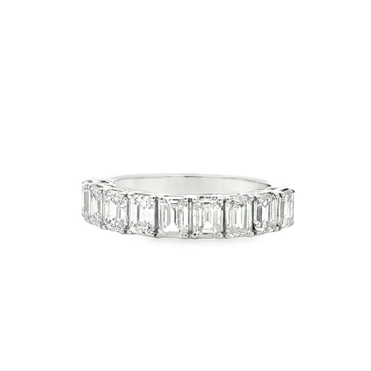 Emerald cut Diamond Band 18K White Gold 2.20ct