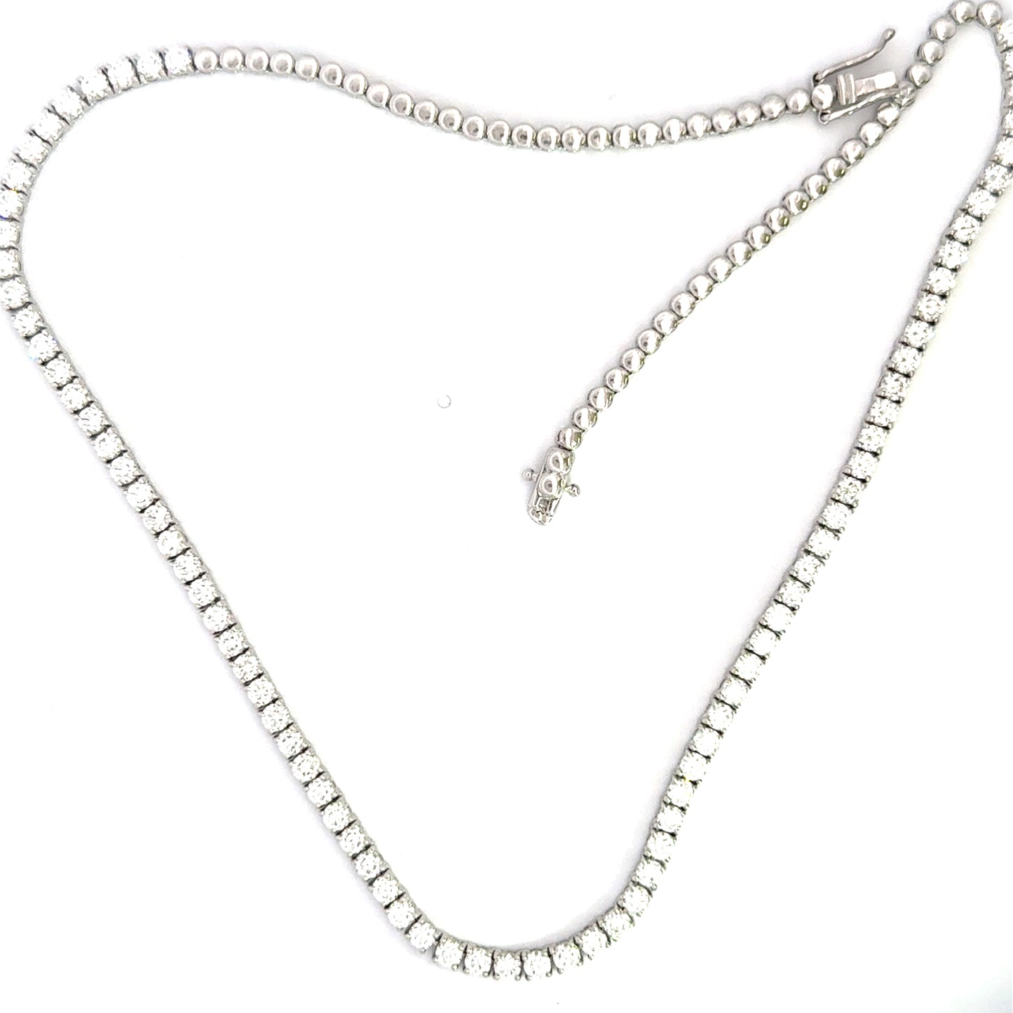 half way diamond tennis necklace 8.04 carat