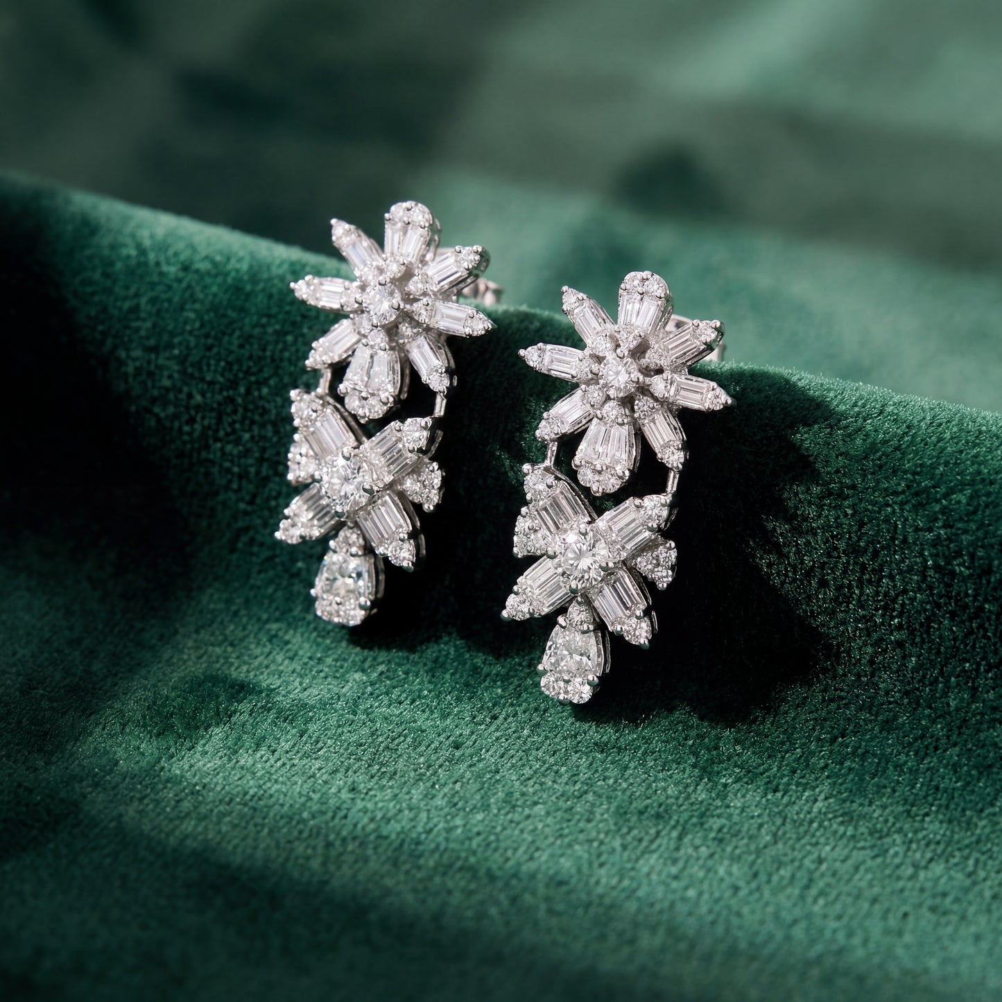 wild flower diamond earrings