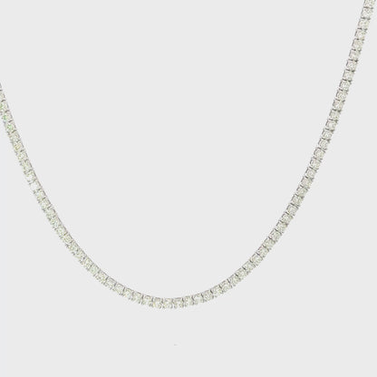 Half way Diamond Tennis Necklace 8.04 Carat