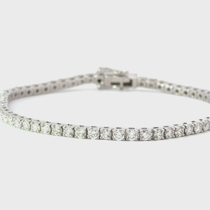 18K White Gold  Classic Tennis Bracelet (4.00 Carats)