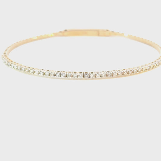 Halfway Flexible Bangle Diamond Bracelet 14K Gold (1 Ct)