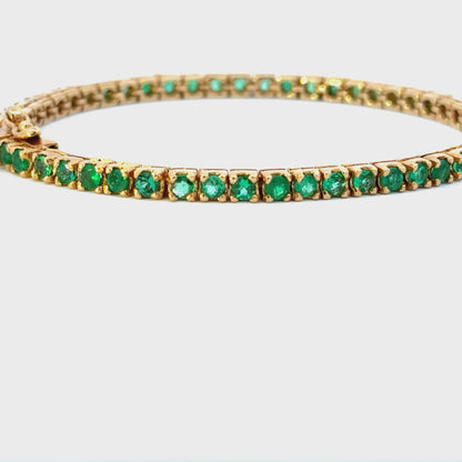 Colombian Emerald Tennis Bracelet 18k 4 Carat