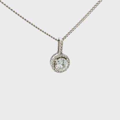 Halo Pendant  Round Brilliant Diamond