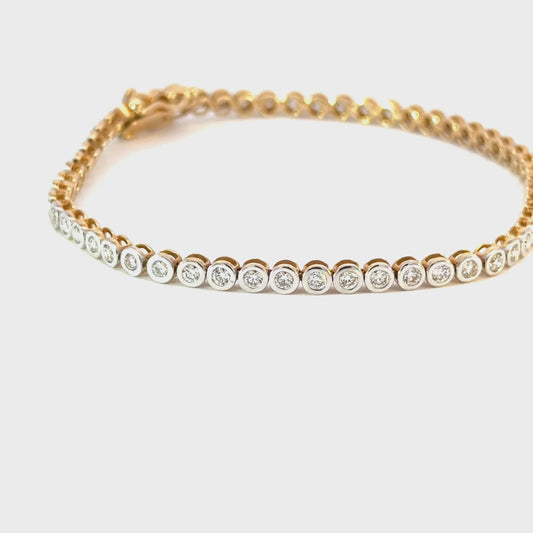 Bezel Tennis Bracelet 14K Gold  (2.02 Ct)