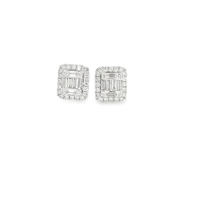 14k Illusion Setting Baguette Studs 0.55 Carats