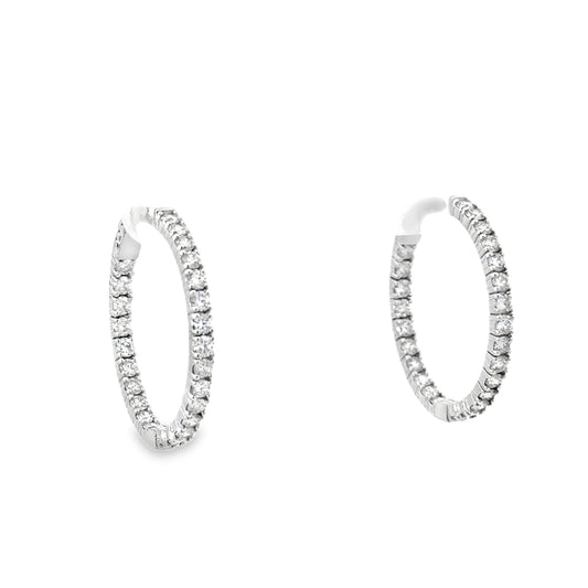 Diamond Hoop Earrings 14K