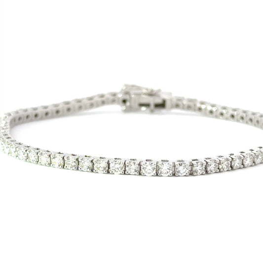 18K White Gold  Classic Tennis Bracelet (4.00 Carats)