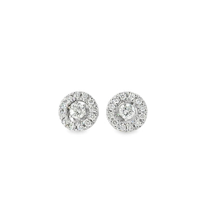 18K White Gold  Earrings with Brilliant Round Diamonds