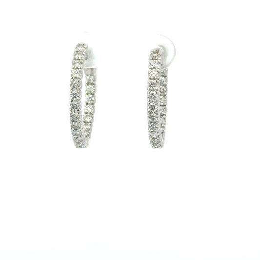 Diamond Hoop Earrings 14K