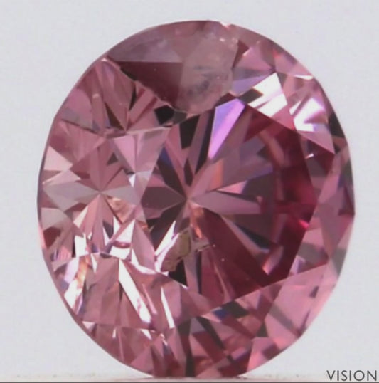 FANCY INTENSE PINK 0.38 CARAT ROUND ARGYLE DIAMOND.