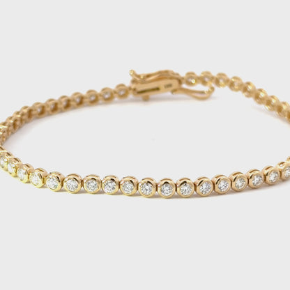 Bezel Tennis Bracelet 18K Gold (3.10 Ct)