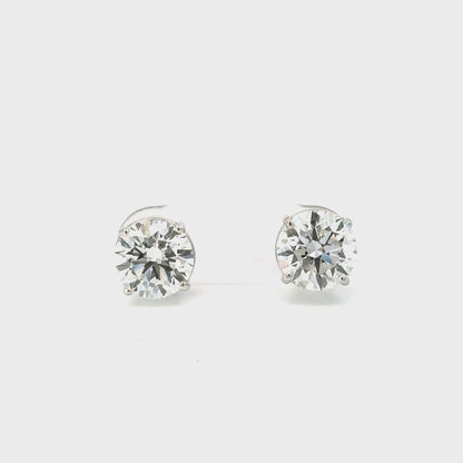 Diamond Studs 18k White Gold 6 carat Total